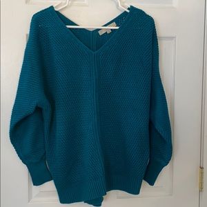 Loft teal oversized knit sweater